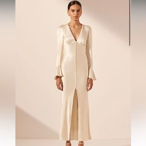 Shona Joy La Lune Frill Cuff Bias dress